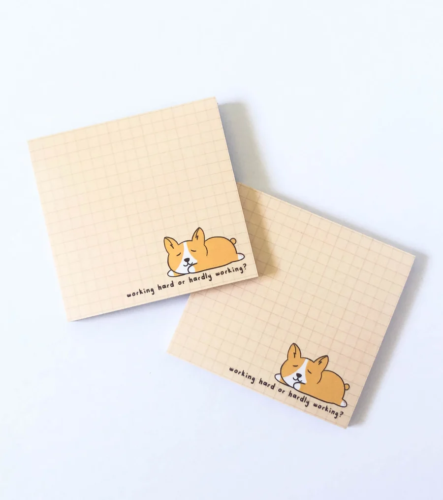 Working Hard or Hardly Working Grid Sticky Notes